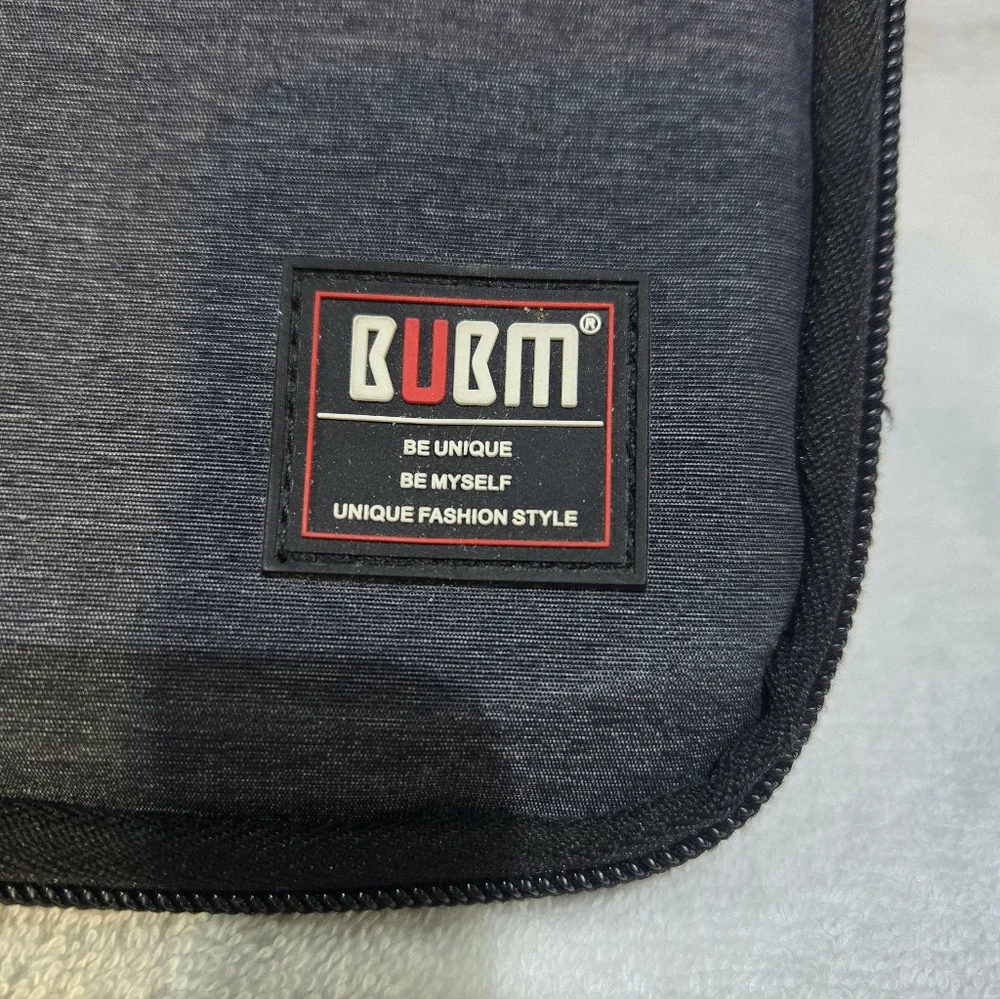 BUBM Electronics Travel Organizer Case Zippered Tech Cable Storage Gray